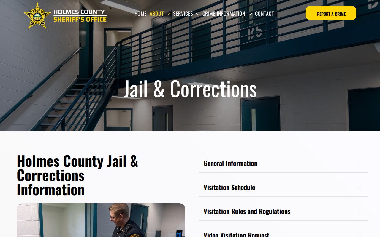 Holmes County Sheriff Jail and Corrections information page