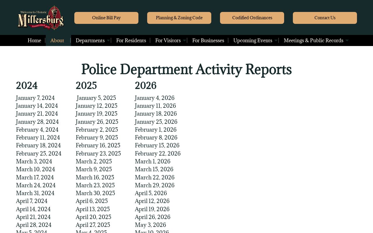 Holmes County Millersburg police activity-record archive